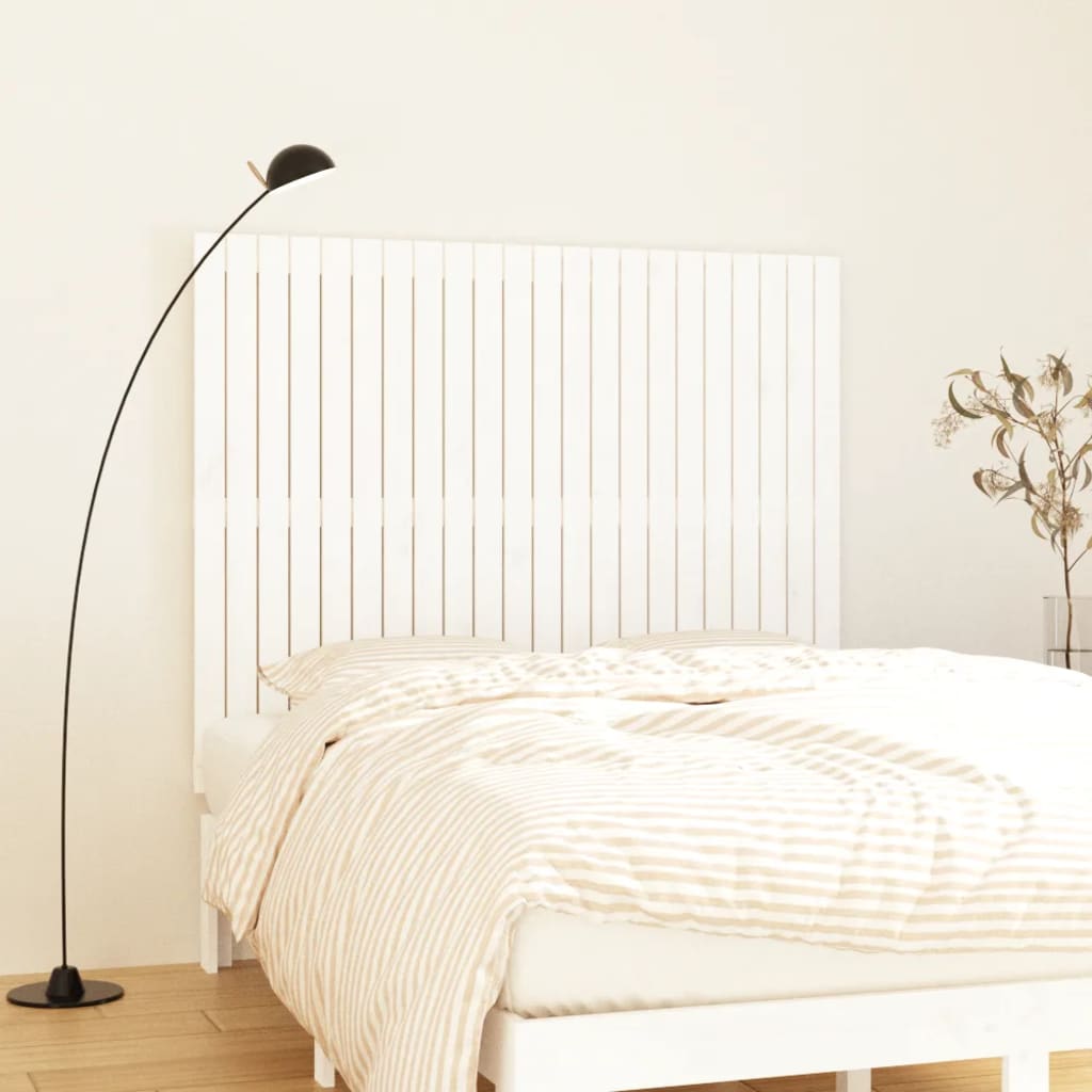Wall Headboard White 140x3x110cm Solid Wood Pine - Millennium Furniture