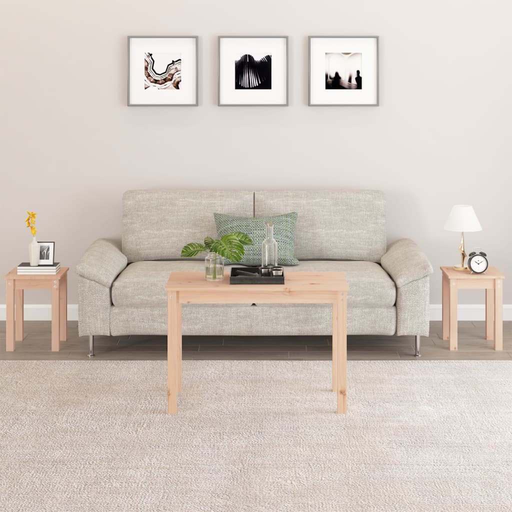 Nesting Tables 3 pcs Solid Wood Pine - Unbeatable Bargains