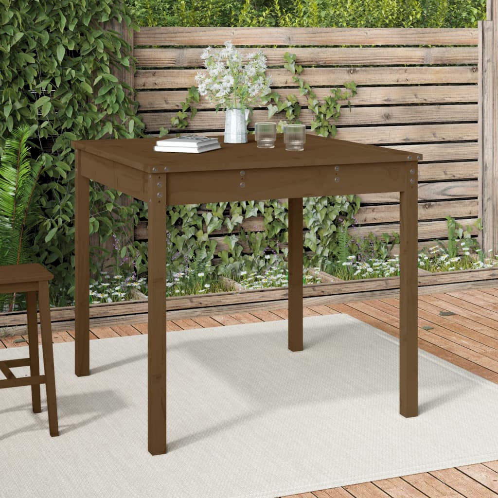 Garden Table Honey Brown 82.5x82.5x76 cm Solid Wood Pine - Casper Homes