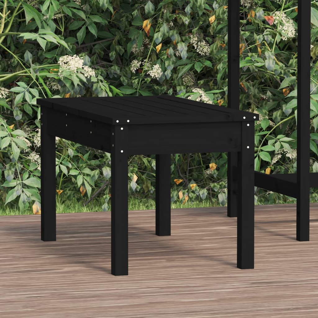 Garden Bench Black 80x44x45 cm Solid Wood Pine - Unbeatable Bargains