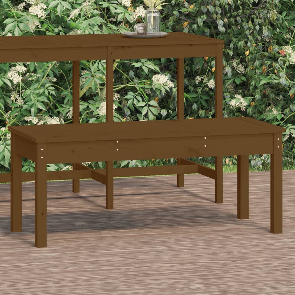 Garden Bench Honey Brown 109x44x45 cm Solid Wood Pine - Style and Chic
