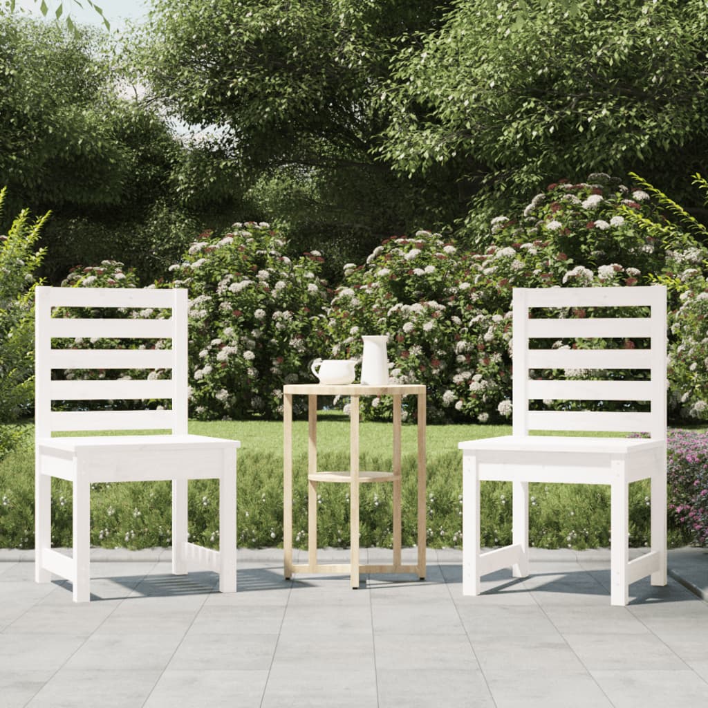 Garden Chairs 2 pcs White 40.5x48x91.5 cm Solid Wood Pine - Casper Homes