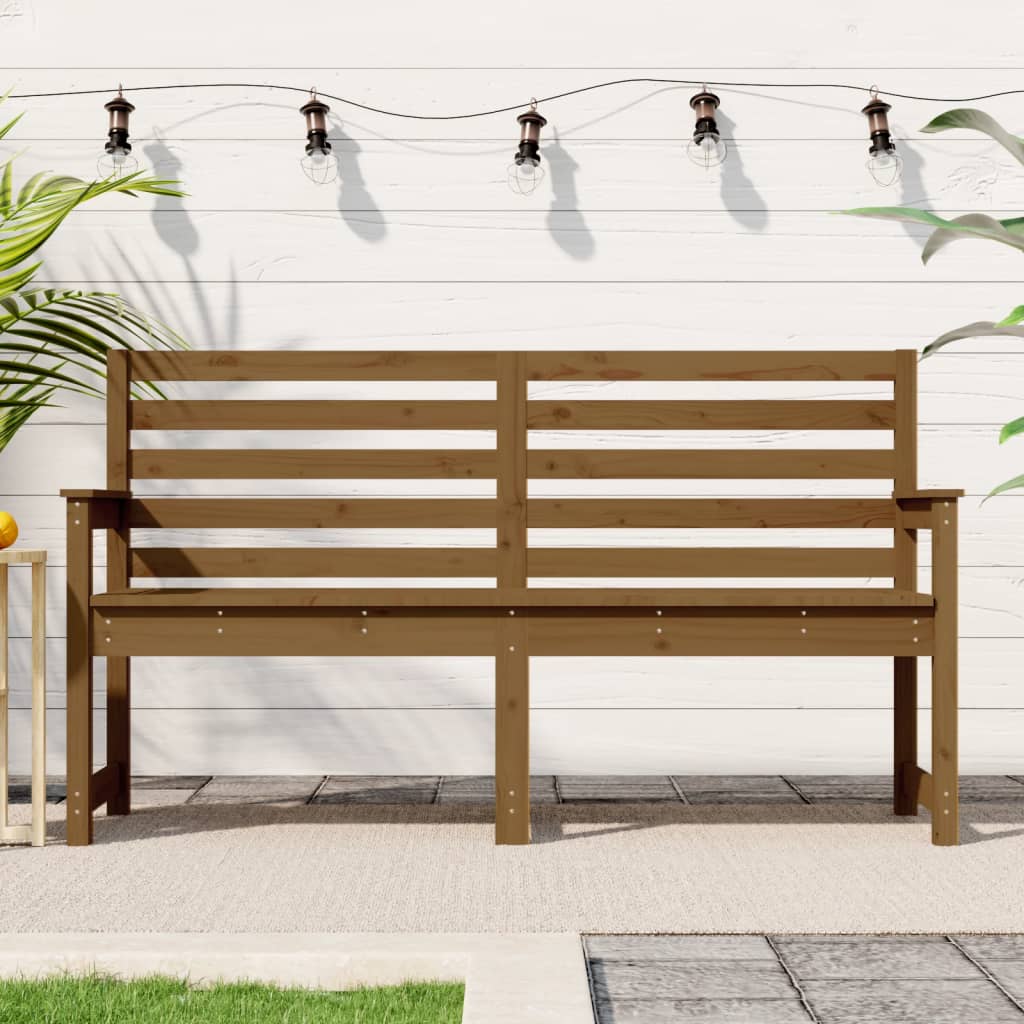 Garden Bench Honey Brown 159.5x48x91.5 cm Solid Wood Pine - Style and Chic