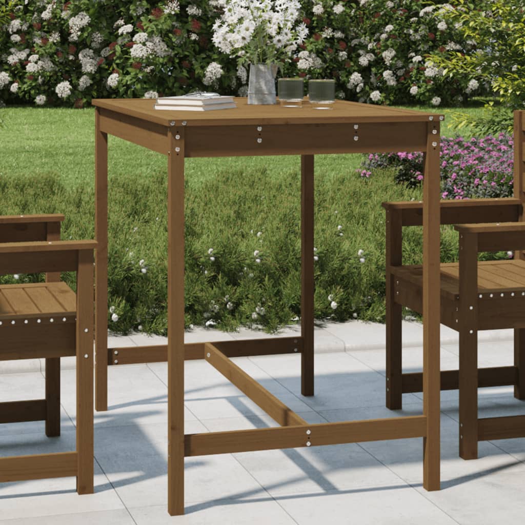 Garden Table Honey Brown 121x82.5x110 cm Solid Wood Pine - Casper Homes