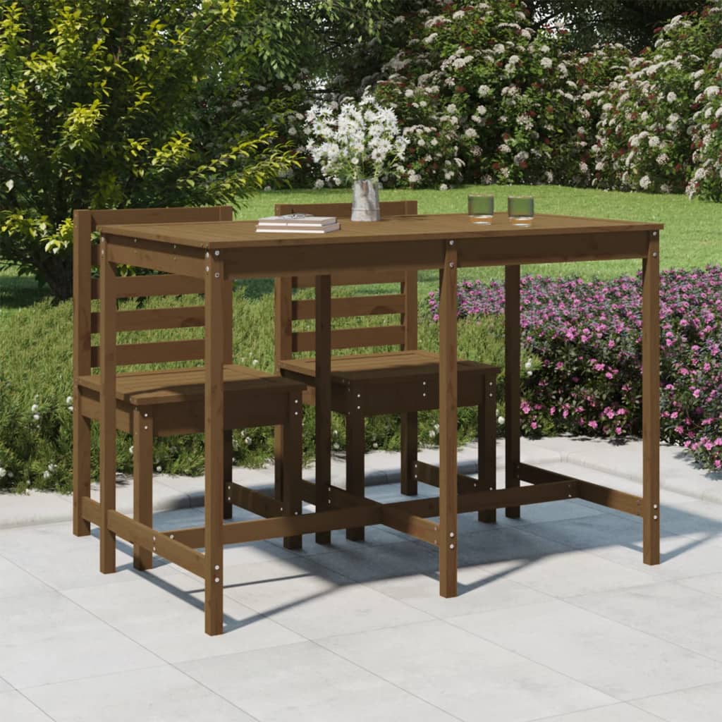 Garden Table Honey Brown 159.5x82.5x110 cm Solid Wood Pine - Casper Homes