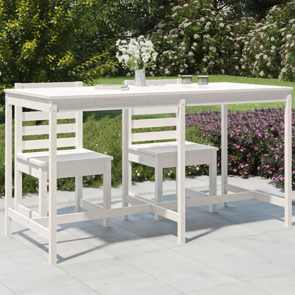 Garden Table White 203.5x90x110 cm Solid Wood Pine - Millennium Furniture