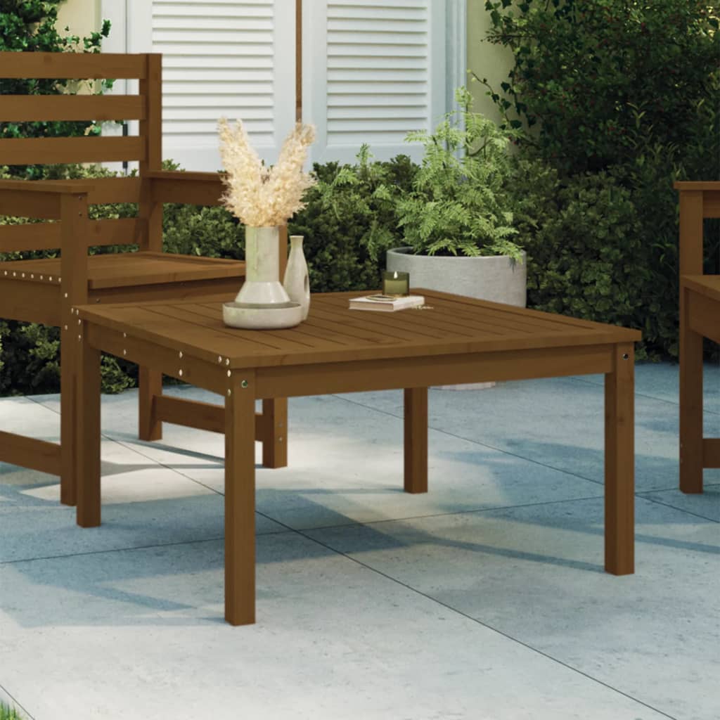 Garden Table Honey Brown 82.5x82.5x45 cm Solid Wood Pine - Casper Homes