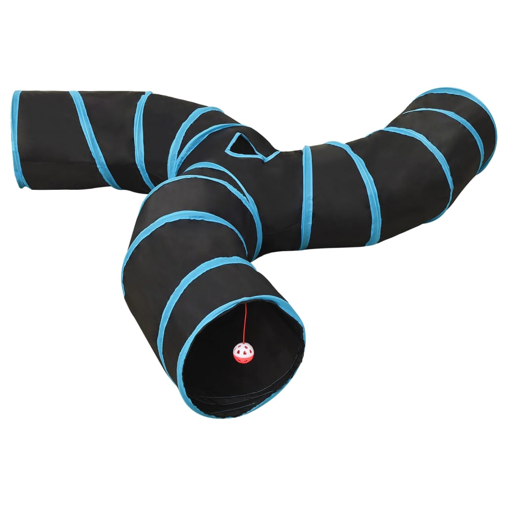 Cat Tunnel 3-way Black and Blue 25 cm Polyester - Charlotte Dunes