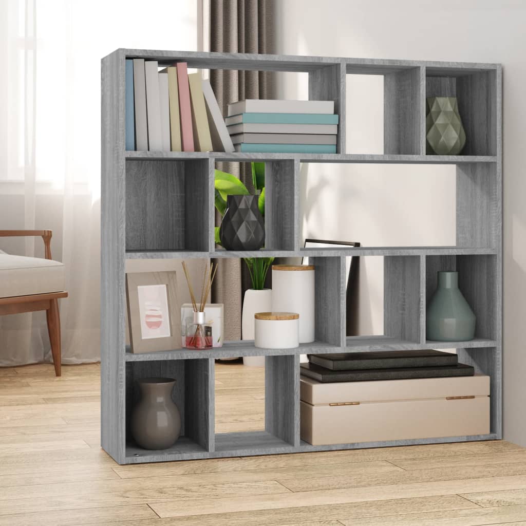 Book Cabinet/Room Divider Grey Sonoma 105x24x102 cm - The Home Maker