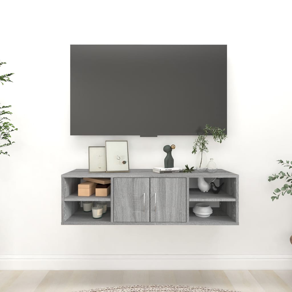 Wall Shelf Grey Sonoma 102x30x29 cm Engineered Wood - All Things Good