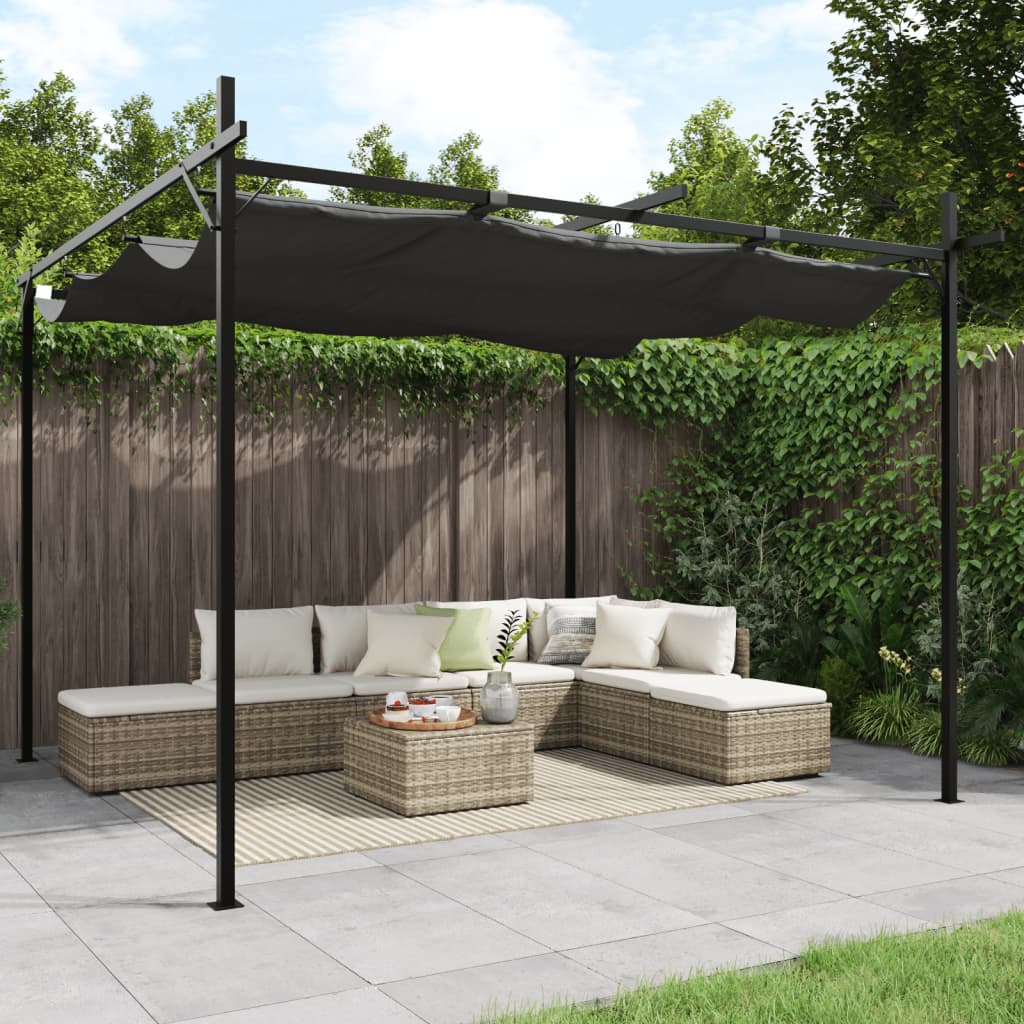 Pergola with Retractable Roof Anthracite 295x292x230 cm - Style and Chic