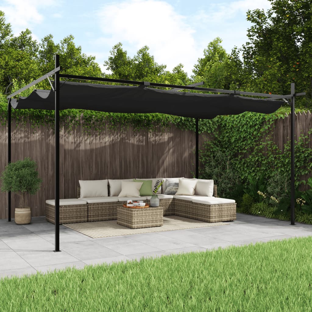 Pergola with Retractable Roof Anthracite 395x292x230 cm - Sid & Sam