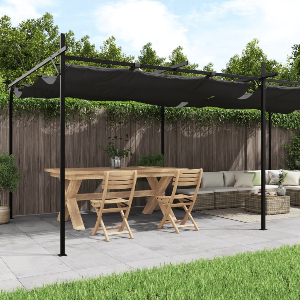 Pergola with Retractable Roof Anthracite 589x292x230 cm - All Things Good