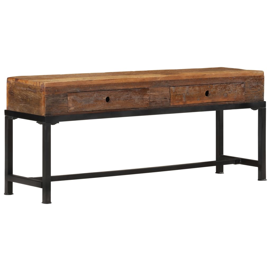 TV Cabinet 110x30x46 cm Solid Wood Reclaimed - Unbeatable Bargains
