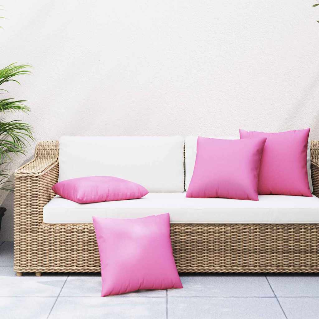 Throw Pillows 4 pcs Pink 60x60 cm Fabric - Brittle & Co