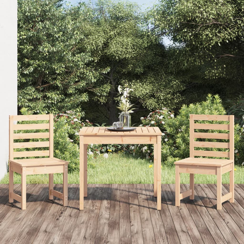 3 Piece Garden Bistro Set Solid Wood Pine - All Things Good
