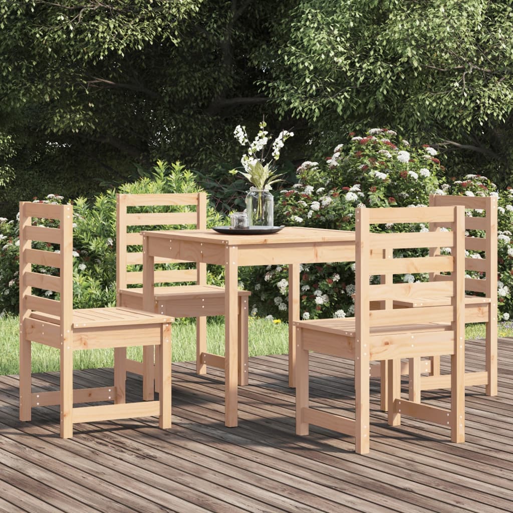 5 Piece Garden Dining Set Solid Wood Pine - Decor Base
