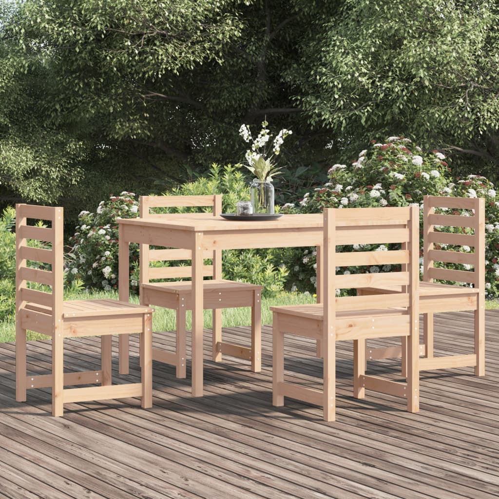 5 Piece Garden Dining Set Solid Wood Pine - Unbeatable Bargains