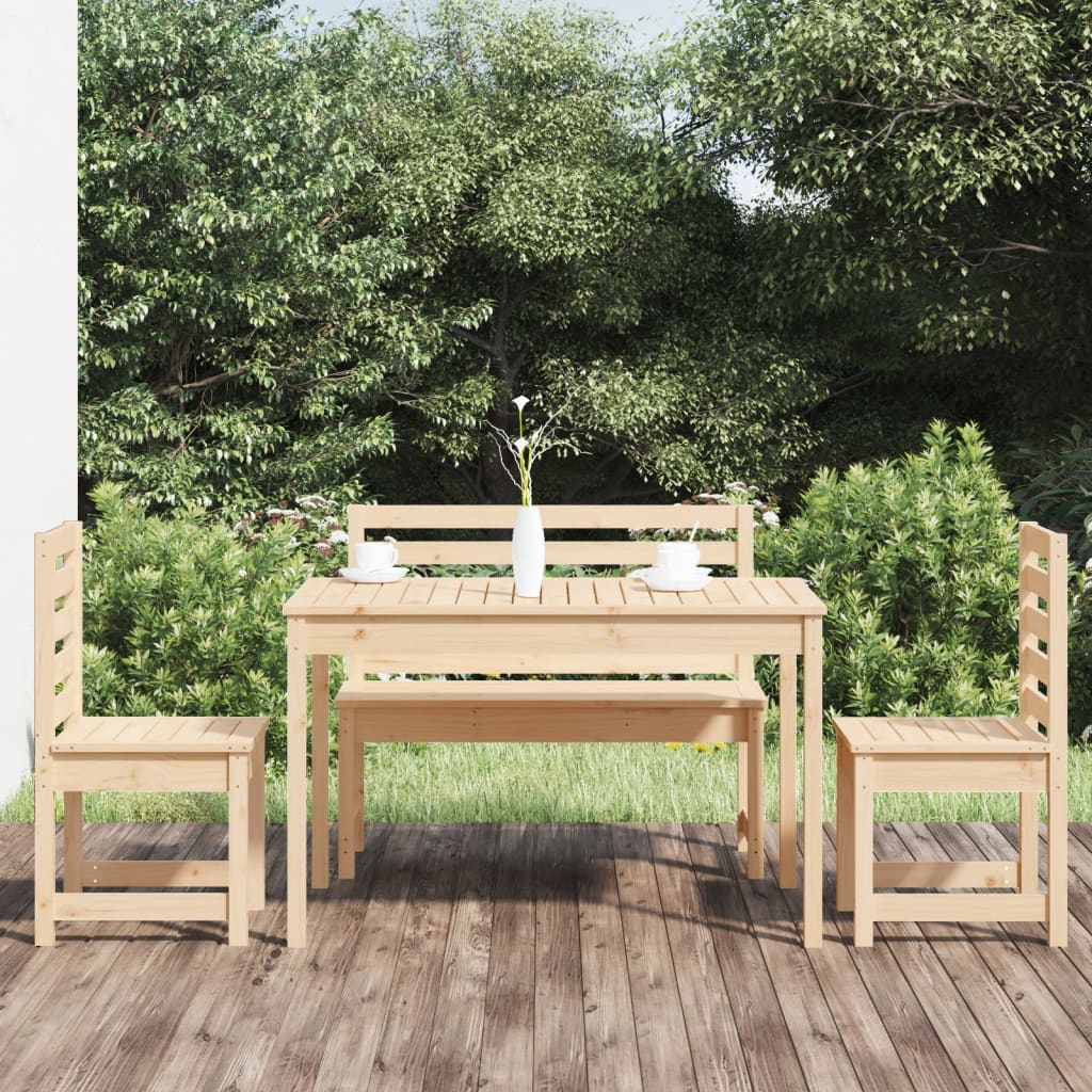 4 Piece Garden Dining Set Solid Wood Pine - Merlin Deals