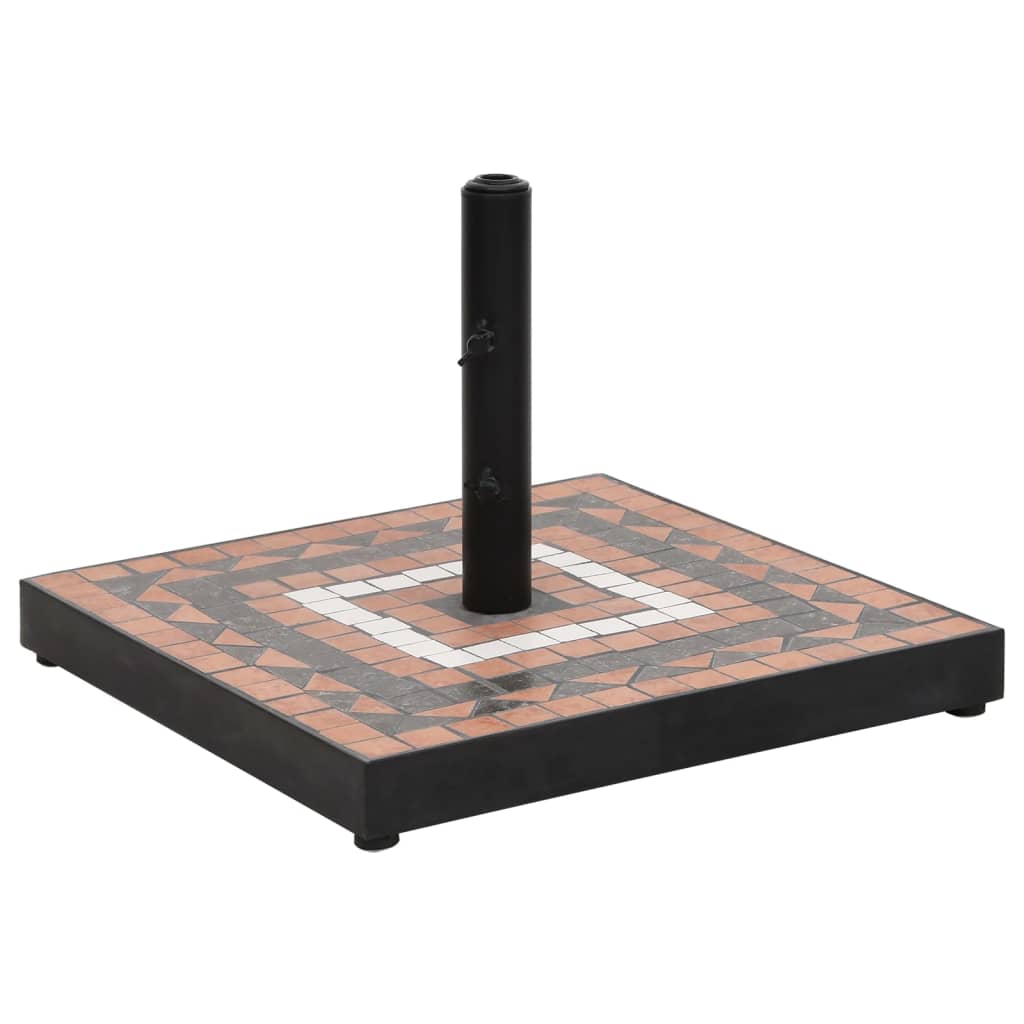 Parasol Base Terracotta and White Square 12 kg - Merlin Deals