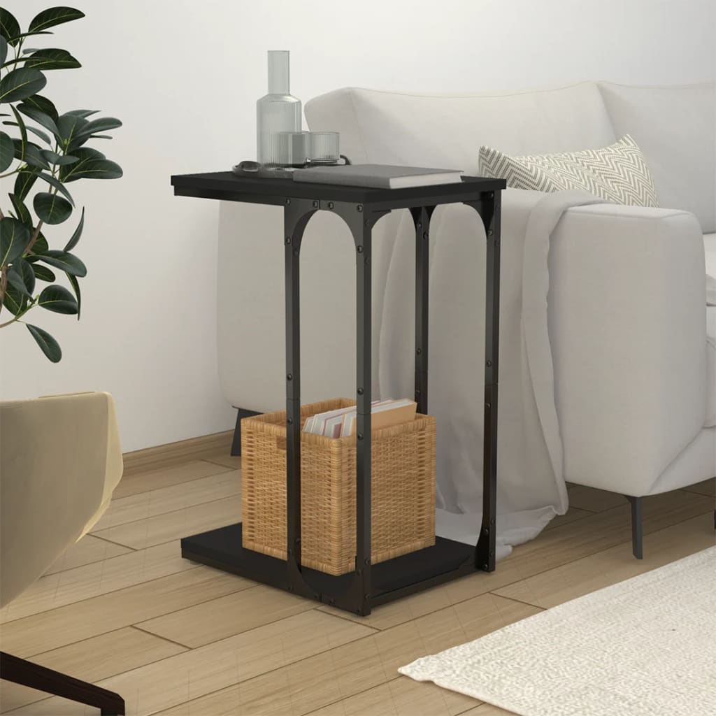 Side Table Black 40x30x60 cm Engineered Wood - Sid & Sam