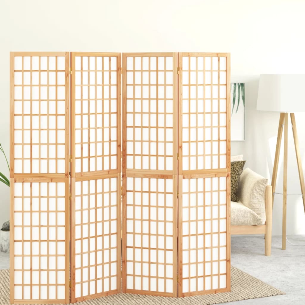 Folding 4-Panel Room Divider Japanese Style 160x170 cm - Sid & Sam