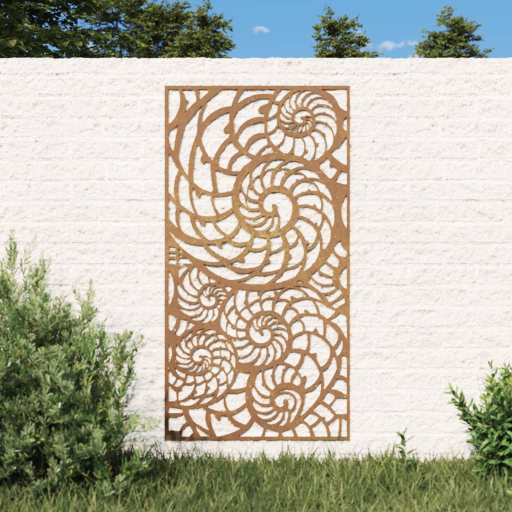 Garden Wall Decoration 105x55 cm Corten Steel Shell Design - Merlin Deals