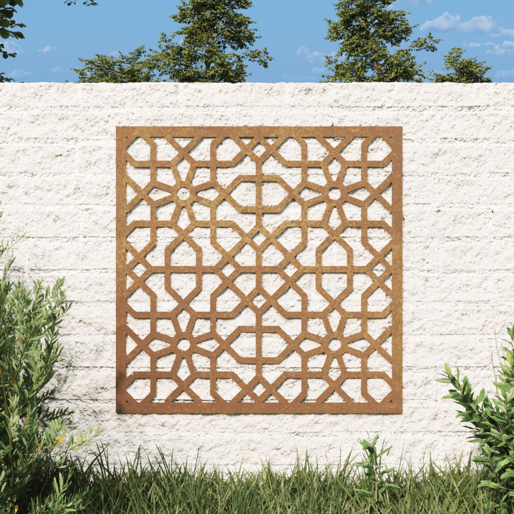 Garden Wall Decoration 55x55 cm Corten Steel Moorish Design - Direct Imports