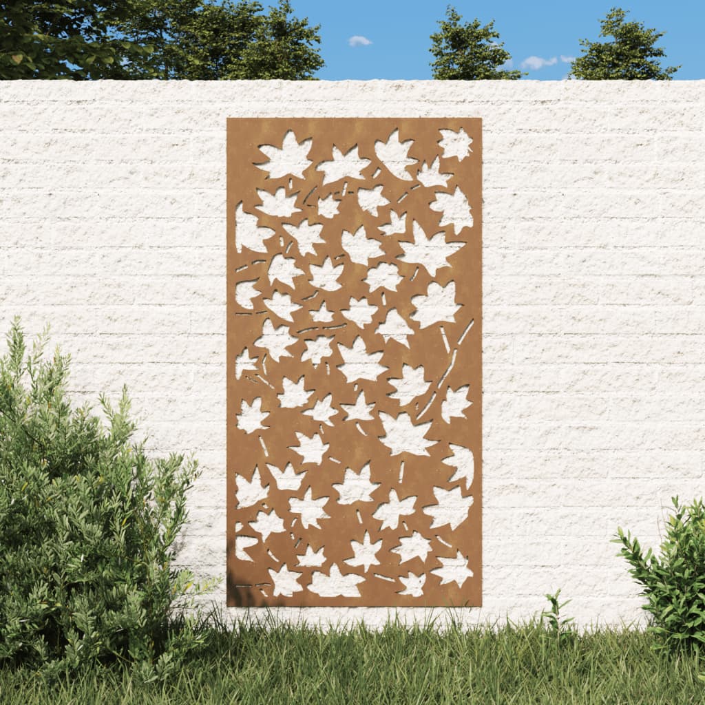 Garden Wall Decoration 105x55 cm Corten Steel Maple Leaf Design - Style and Chic