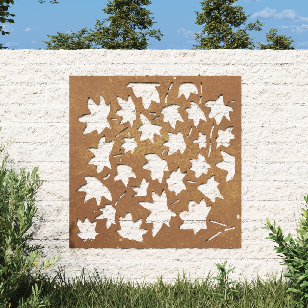 Garden Wall Decoration 55x55 cm Corten Steel Maple Leaf Design - The Home Maker