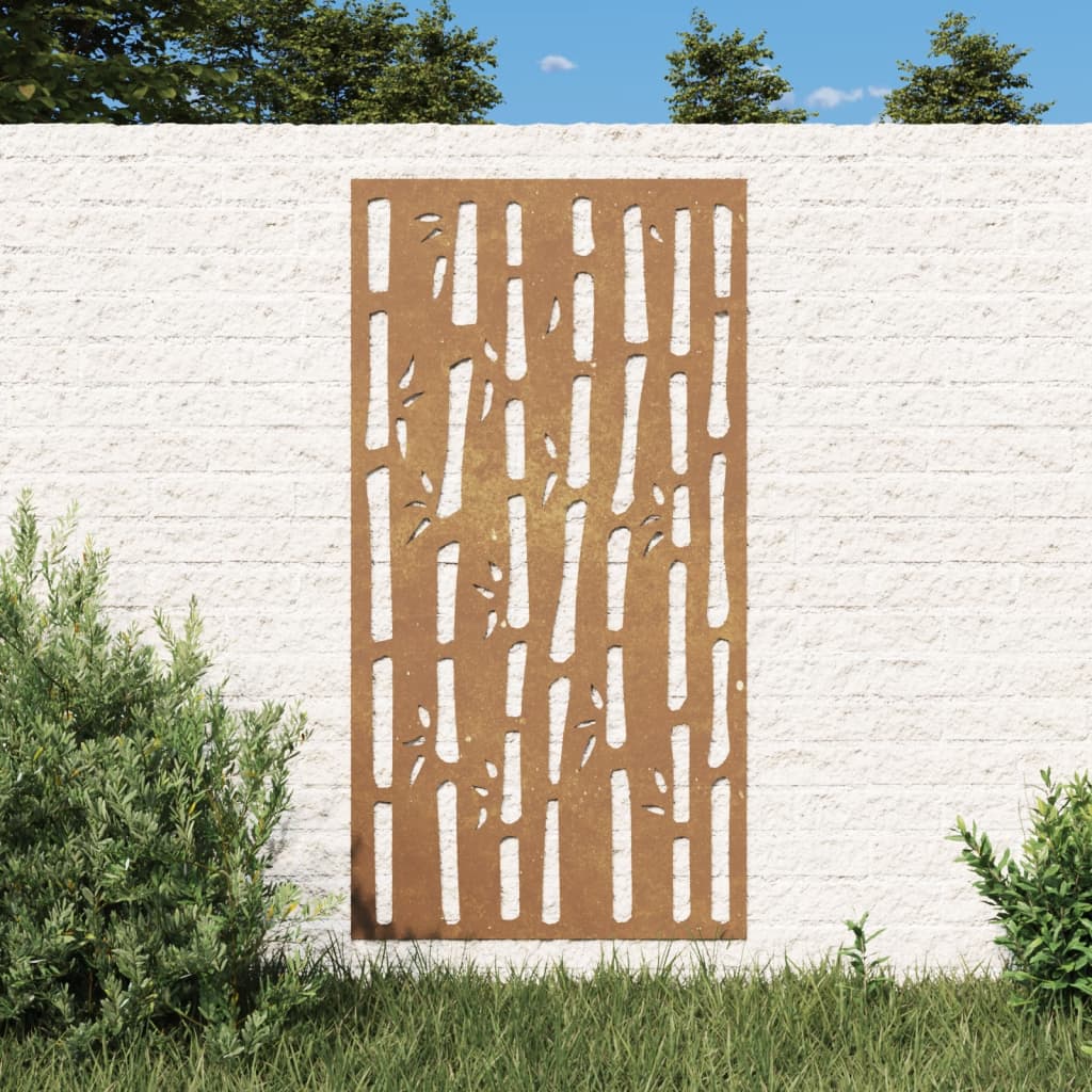 Garden Wall Decoration 105x55 cm Corten Steel Bamboo Design - Unbeatable Bargains