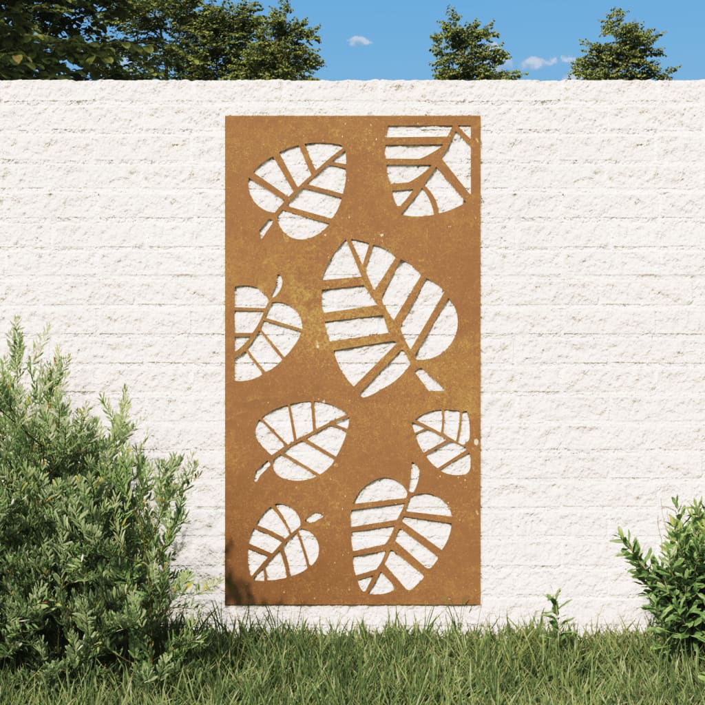 Garden Wall Decoration 105x55 cm Corten Steel Leaf Design - Unbeatable Bargains