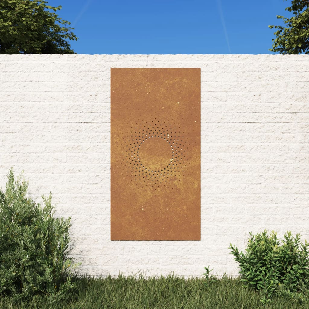 Garden Wall Decoration 105x55 cm Corten Steel Sun Design - Direct Imports