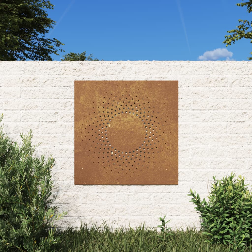 Garden Wall Decoration 55x55 cm Corten Steel Sun Design - Casper Homes