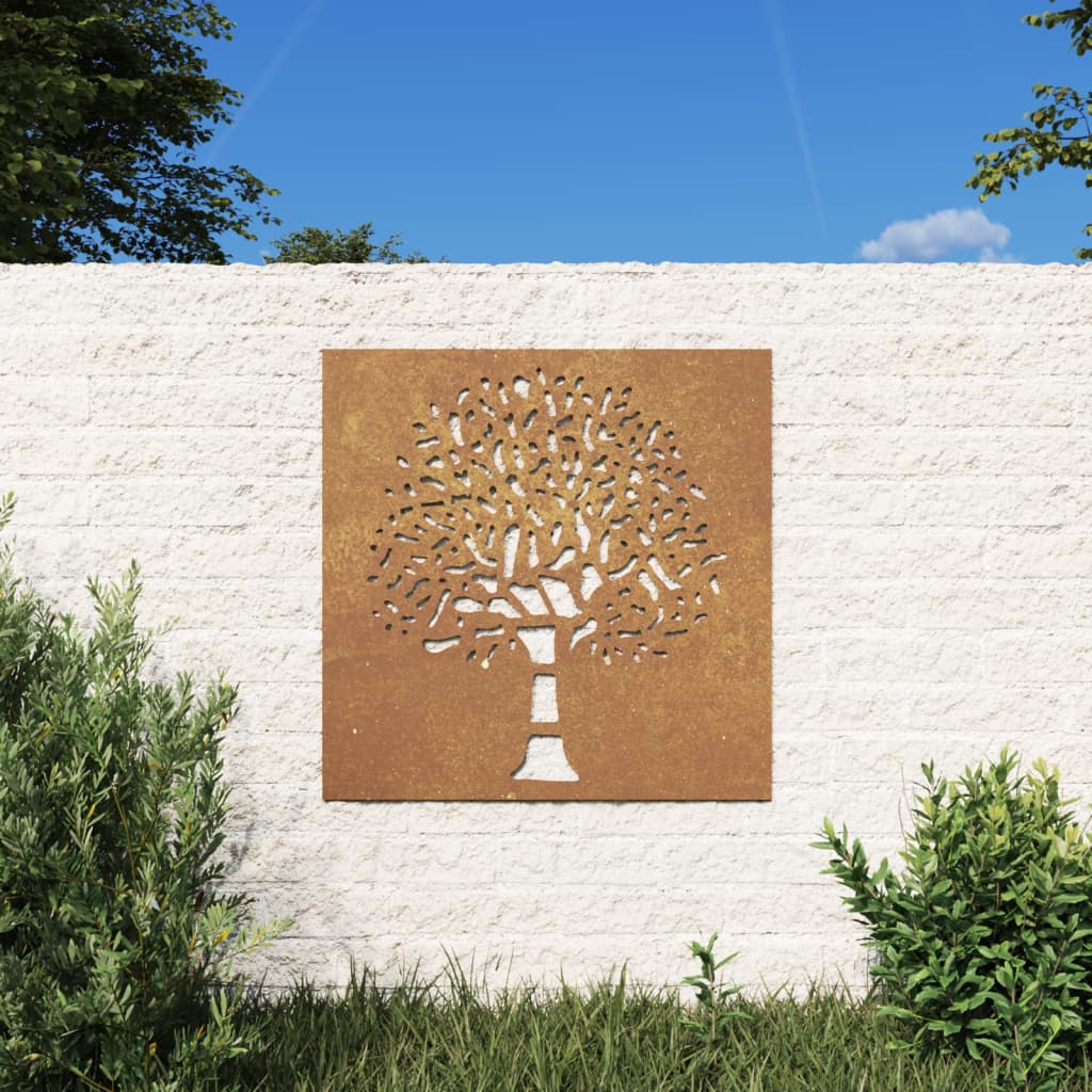 Garden Wall Decoration 55x55 cm Corten Steel Tree Design - Style and Chic