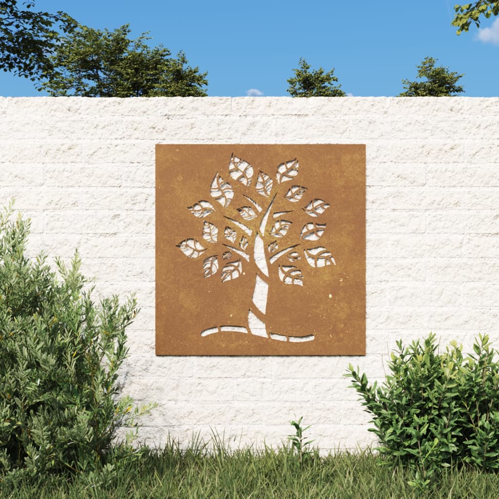 Garden Wall Decoration 55x55 cm Corten Steel Tree Design - The Home Maker
