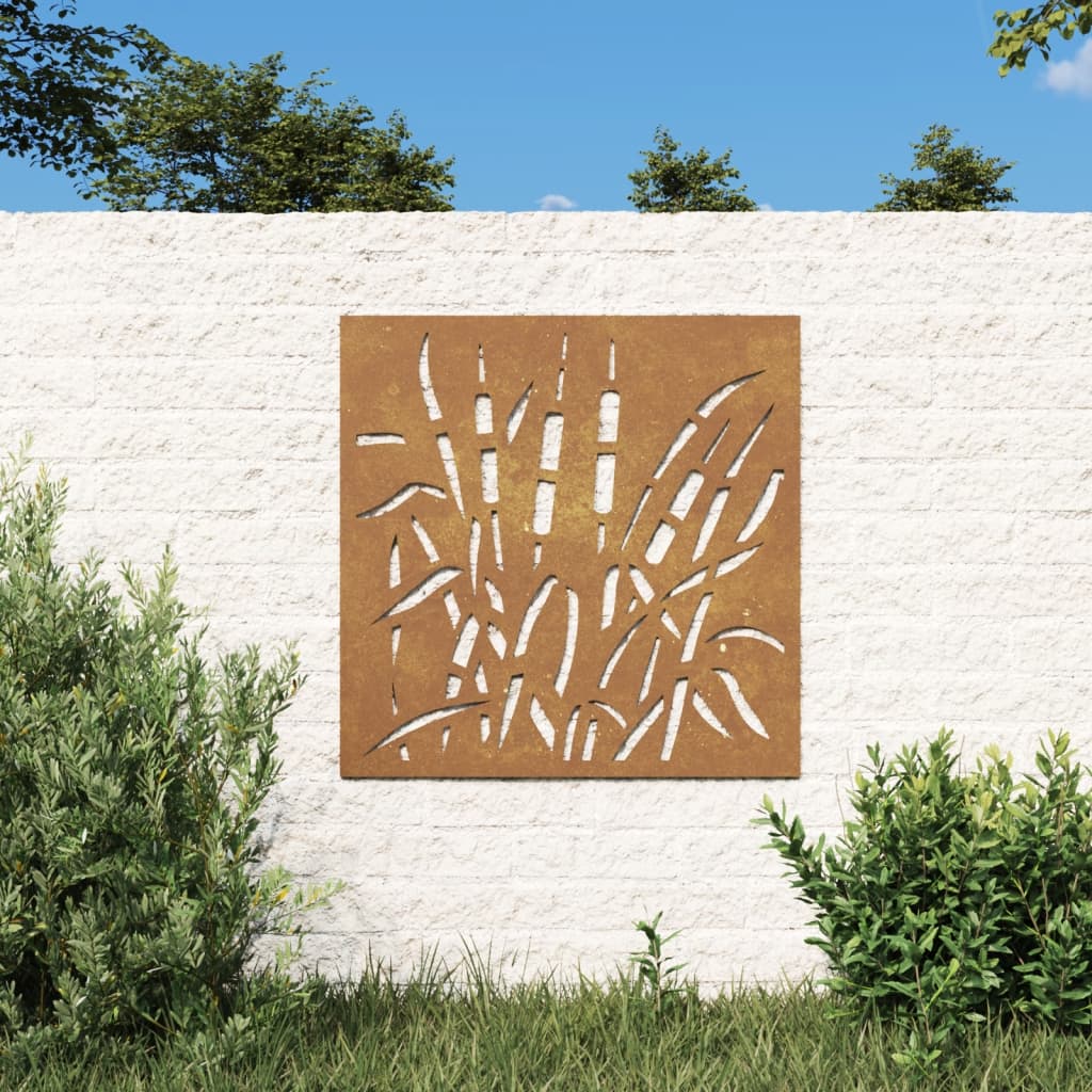 Garden Wall Decoration 55x55 cm Corten Steel Grass Design - Direct Imports