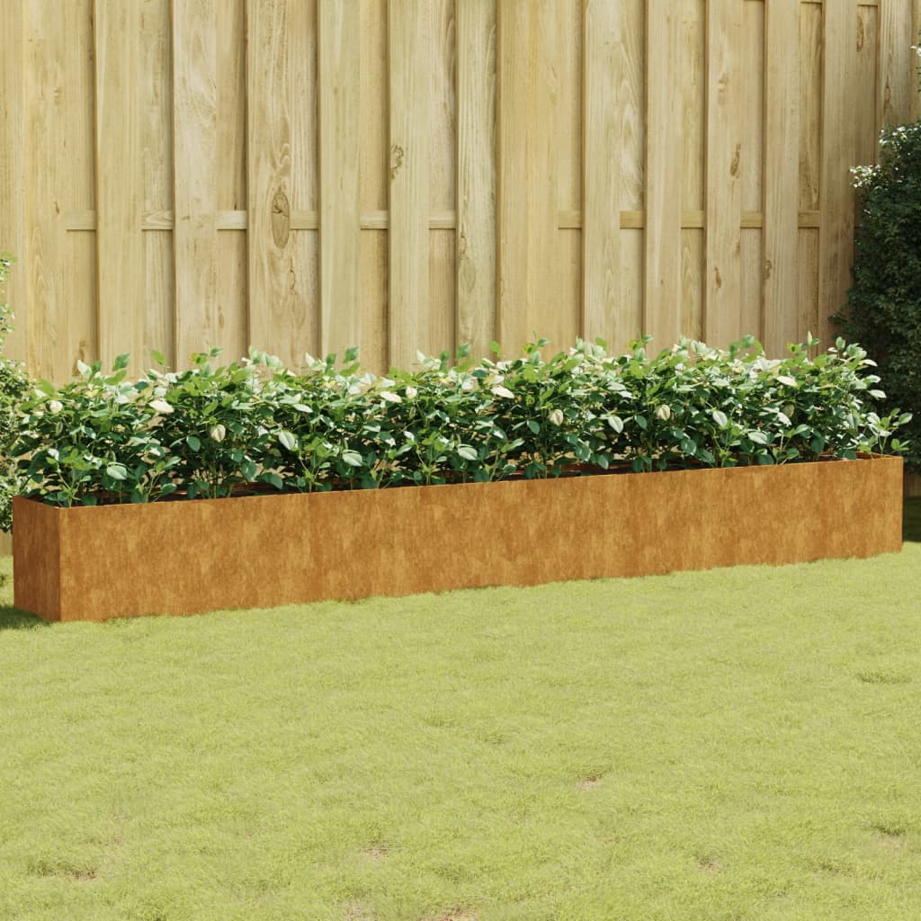 Garden Raised Bed 360x40x40 cm Corten Steel - Style and Chic