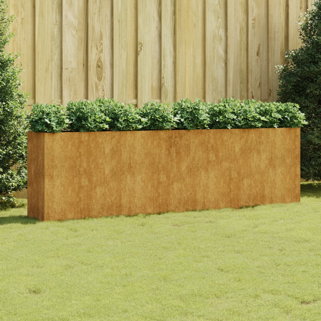 Garden Raised Bed 280x40x80 cm Corten Steel - Style and Chic