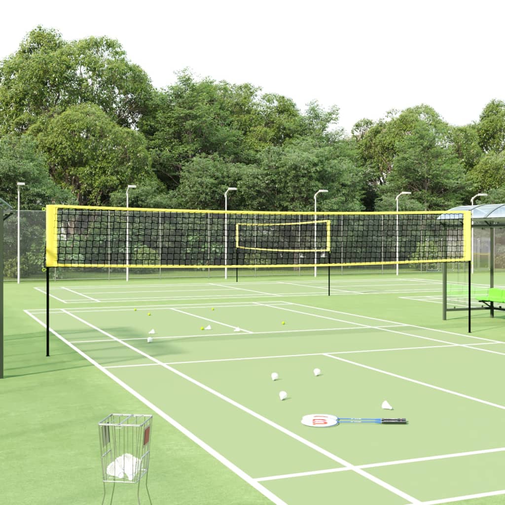 Badminton Net Yellow and Black 600x155 cm PE Fabric - Decor Base