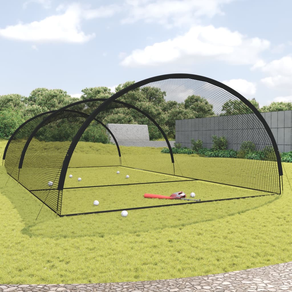 Baseball Batting Cage Net Black 900x400x250 cm Polyester - Sid & Sam