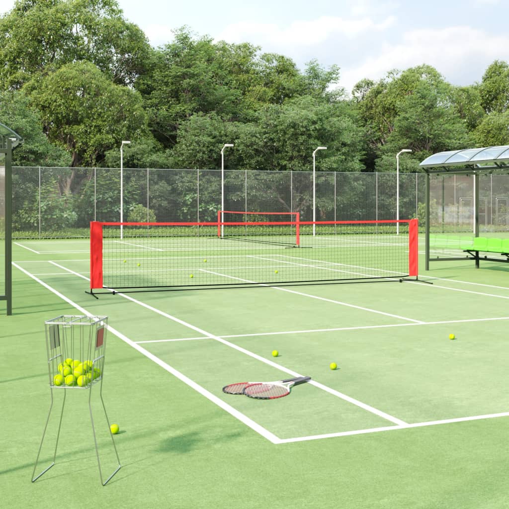 Tennis Net Black and Red 500x100x87 cm Polyester - Decor Base