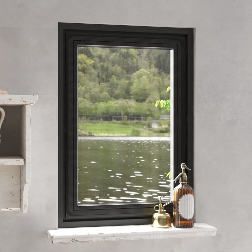 Magnetic Insect Screen for Windows Anthracite 80x120cm - Brittle & Co