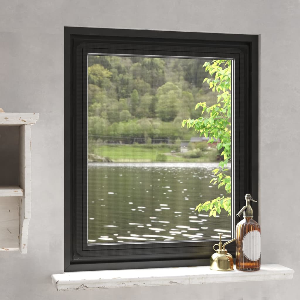 Magnetic Insect Screen for Windows Anthracite 100x120 cm - Brittle & Co