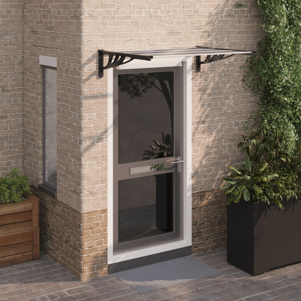Door Canopy Black and Transparent 122x90 cm Polycarbonate - Millennium Furniture