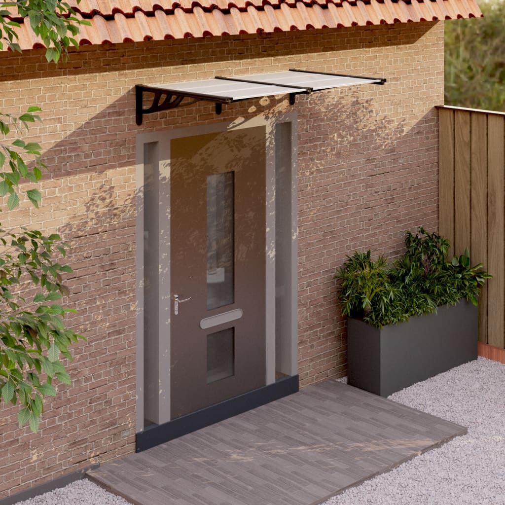 Door Canopy Black and Transparent 152.5x90 cm Polycarbonate - Sid & Sam