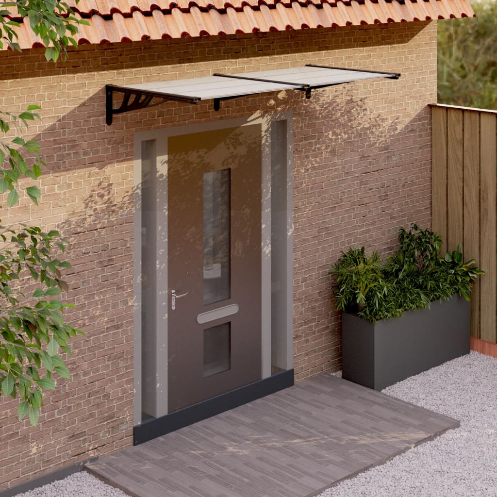 Door Canopy Black and Transparent 199x90 cm Polycarbonate - Tyrell & Tyrell