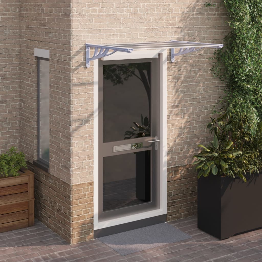 Door Canopy Grey and Transparent 122x90 cm Polycarbonate - Sid & Sam