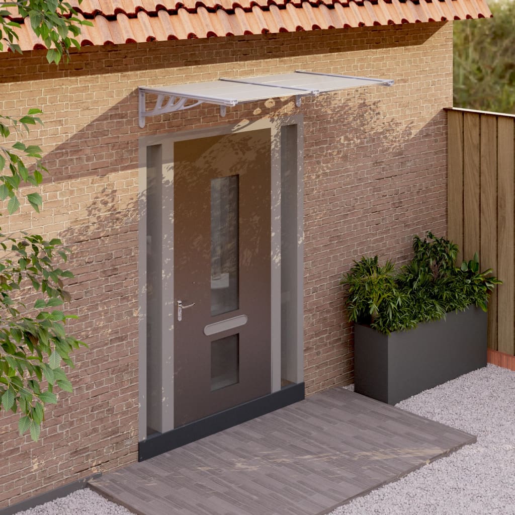 Door Canopy Grey and Transparent 152.5x90 cm Polycarbonate - Tyrell & Tyrell