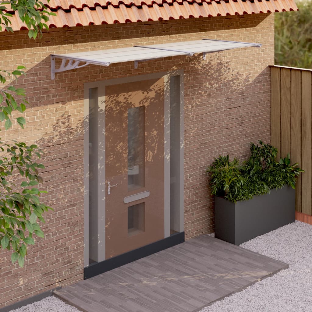 Door Canopy Grey and Transparent 239x90 cm Polycarbonate - Tyrell & Tyrell